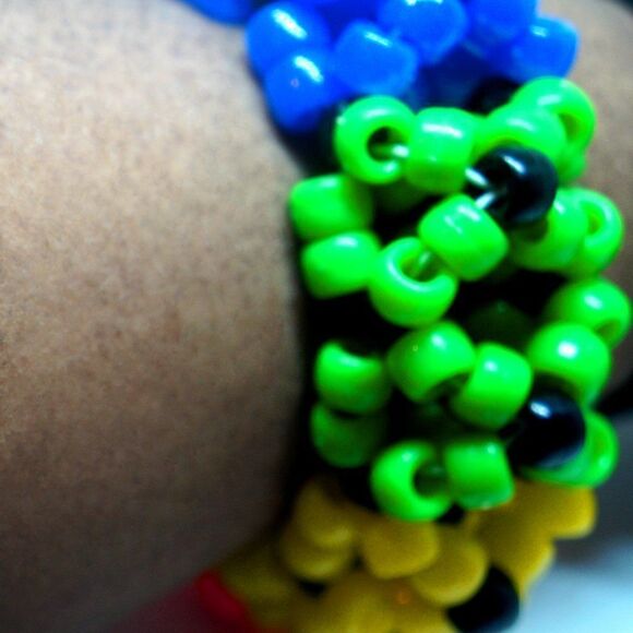 Rainbow Spider UFO 3D Cuff Kandi Bracelet - Picture 6 of 6